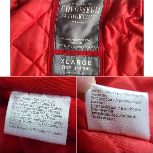 Vtg Wisconsin Badgers Leather Wool Letterman Varsity Bomber Jacket Bucky Coat XL - Picture 2 of 16